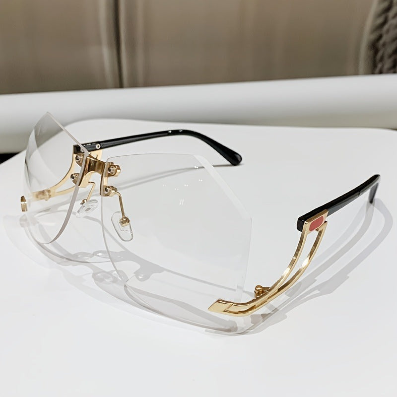 Rimless Sunglasses Women's Fashion Personality Trend Hollow Glasses Legs