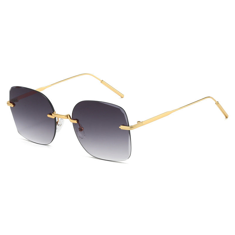 Frameless Trimming Square Metal Fashion Sunglasses