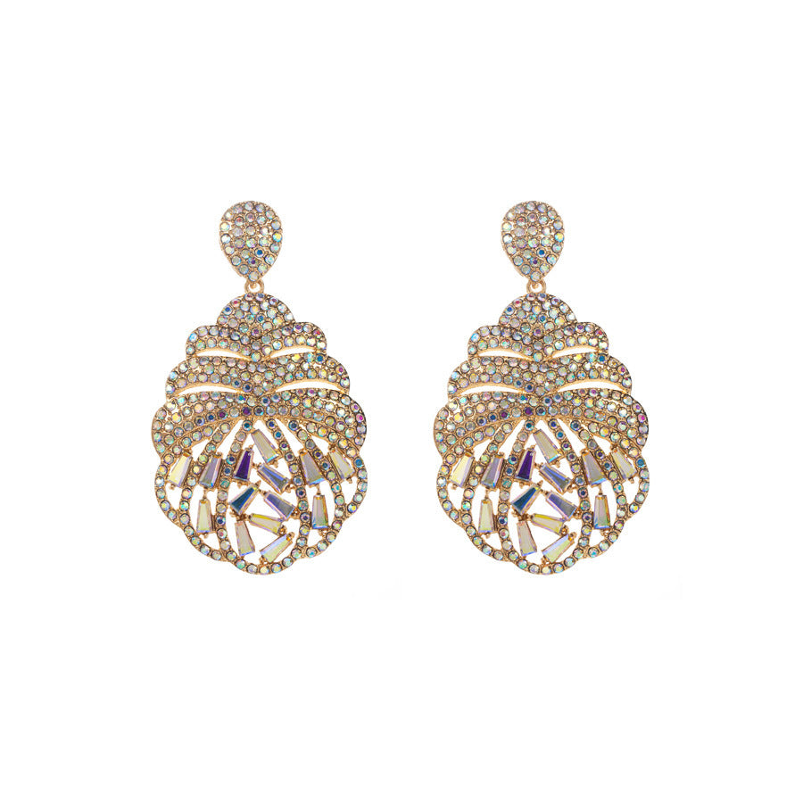 Full Diamond Exaggerated Creative Drop-shaped Flower Earrings