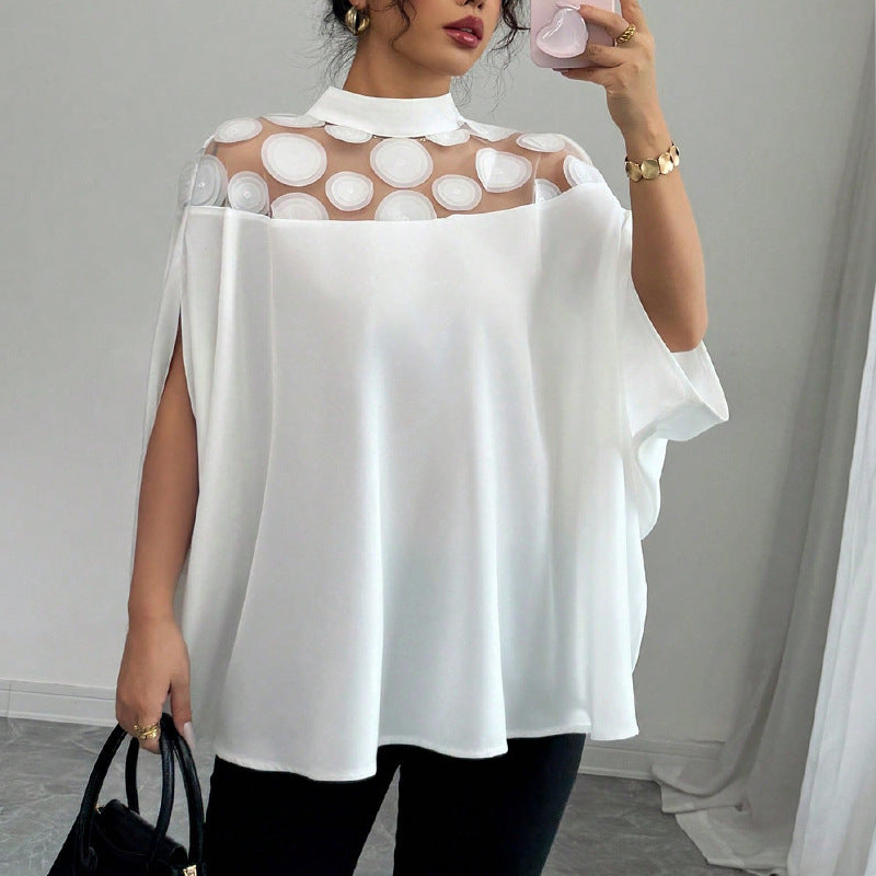 Summer Loose Mesh Off-the-shoulder Shirt For Women