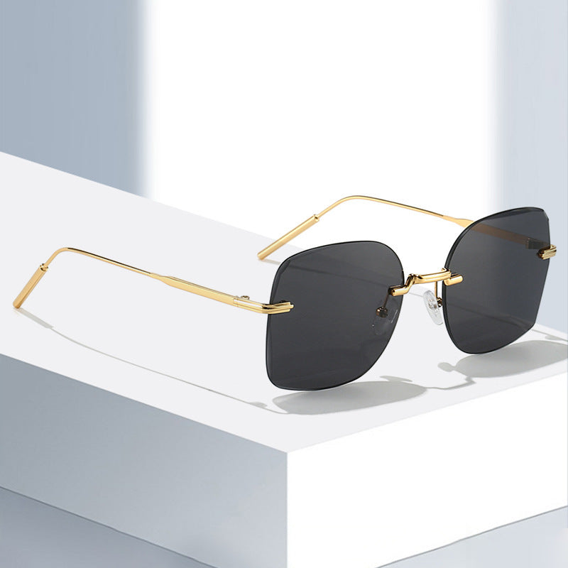Frameless Trimming Square Metal Fashion Sunglasses